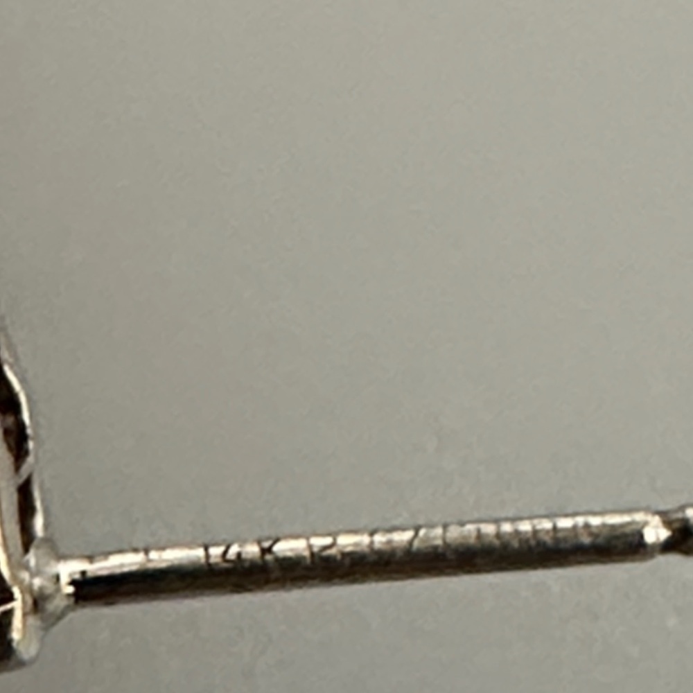 14k real white Gold  Drop Earrings​​​​​​​ - Picture 4 of 5